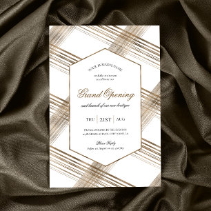 Grand Opening Event White & Gold Elegant Corporate Invitation