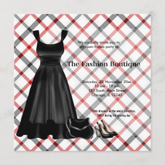 Grand Opening Fashion business (Black) Invitation