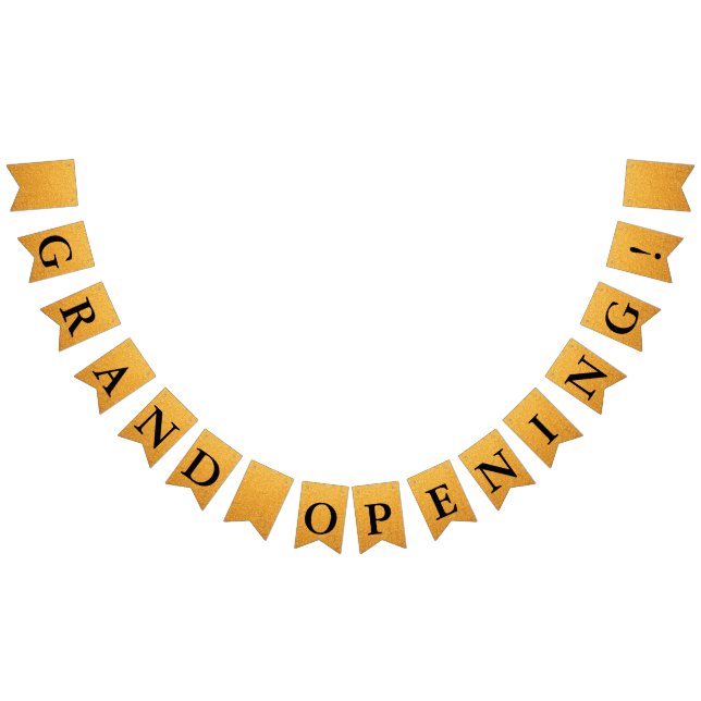 Grand Opening Faux Gold Glitter  Bunting Flags (All)