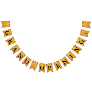 Grand Opening Faux Gold Glitter Gold Balloons Bunting Flags