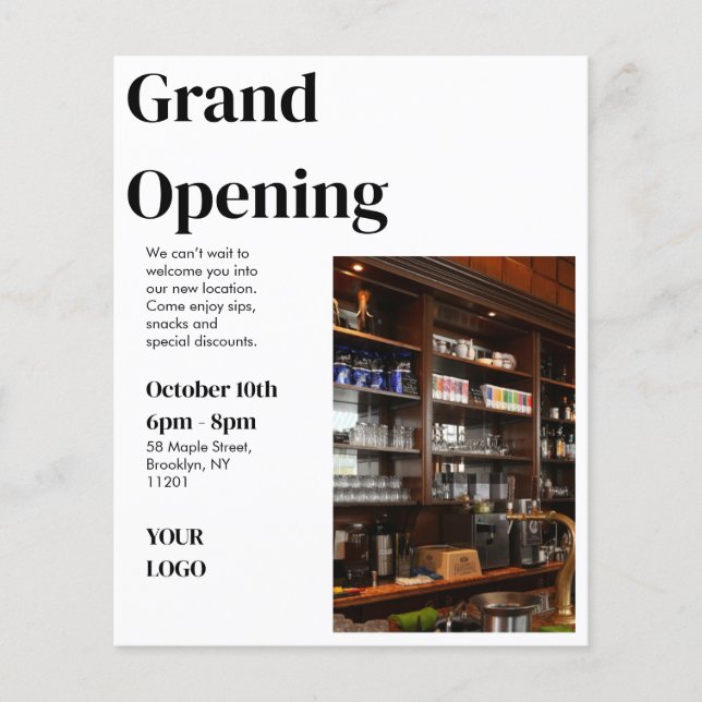 Grand Opening Flyer | Minimal (Front)