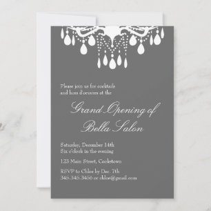 Grand Opening Grand Ballroom on Smokey Gray Invitation