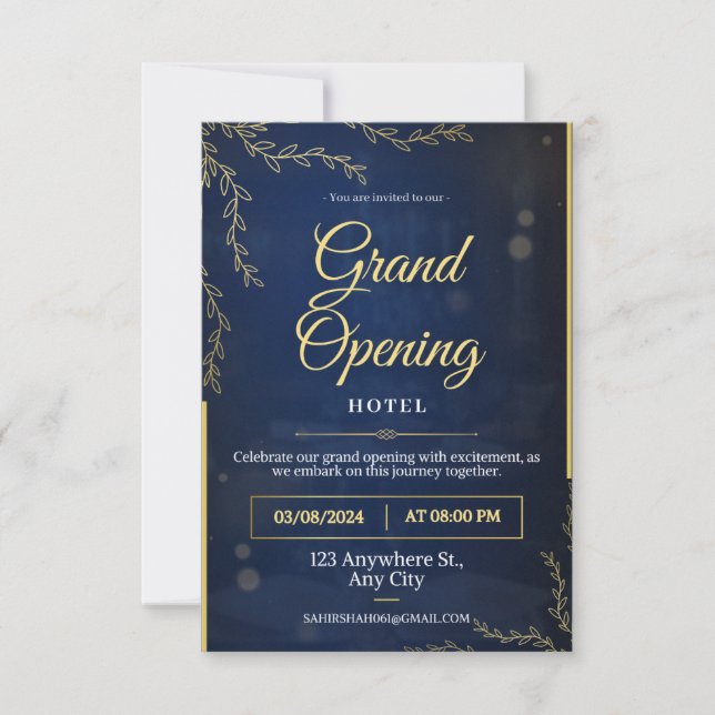 grand opening hotel invitation Flat Card (Front)