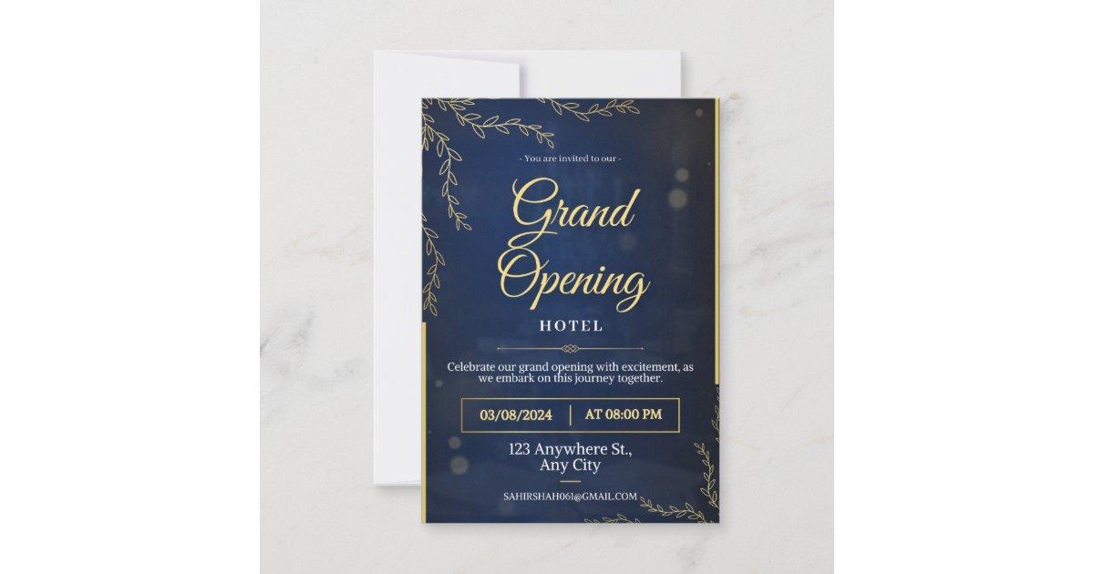grand opening hotel invitation Flat Card | Zazzle