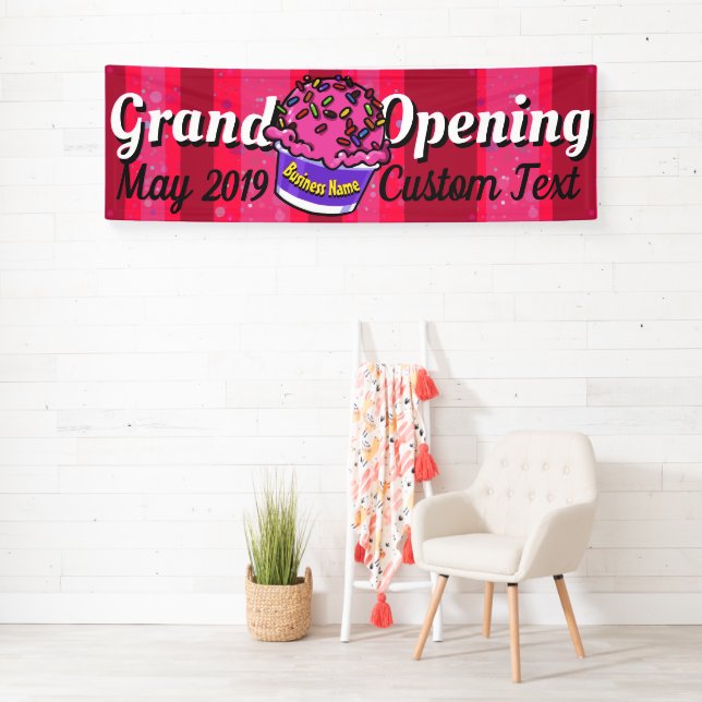 Grand Opening Ice Cream Shop Customizable Banner (Insitu)