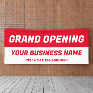 Grand Opening l Red & White Business Sign Banner