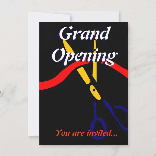 Grand Opening Launch party ribbon cutting Invitation (Front)