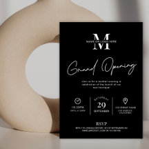 Grand Opening Logo Here Minimalist Black & White