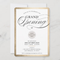 GRAND OPENING modern business event black gold