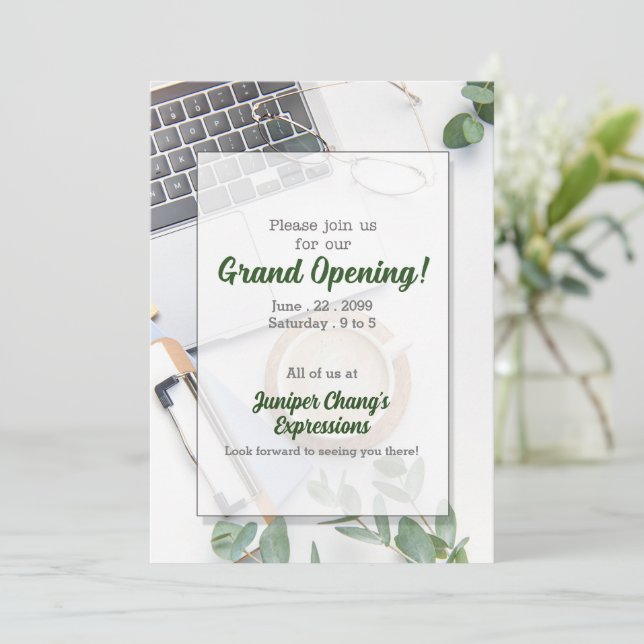 Grand Opening New Office Business Invitation (Standing Front)
