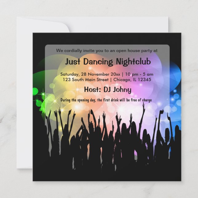 Grand Opening NightClub Invitation (Front)