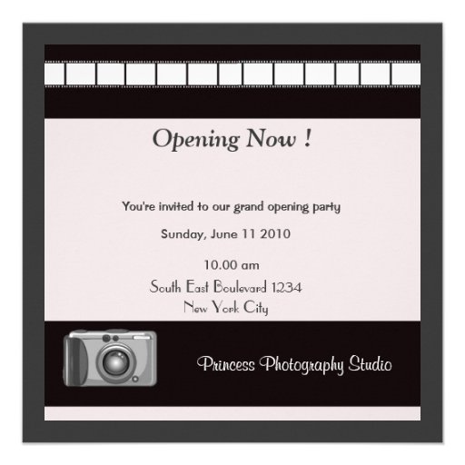 Grand Opening Party Invitation Photography 5.25