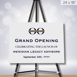 Grand Opening Party Welcome Sign with Logo