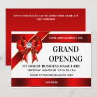Grand opening red ribbon bow DIY company 