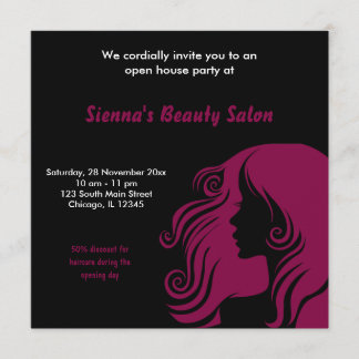 Grand Opening Salon (Maroon) Invitation