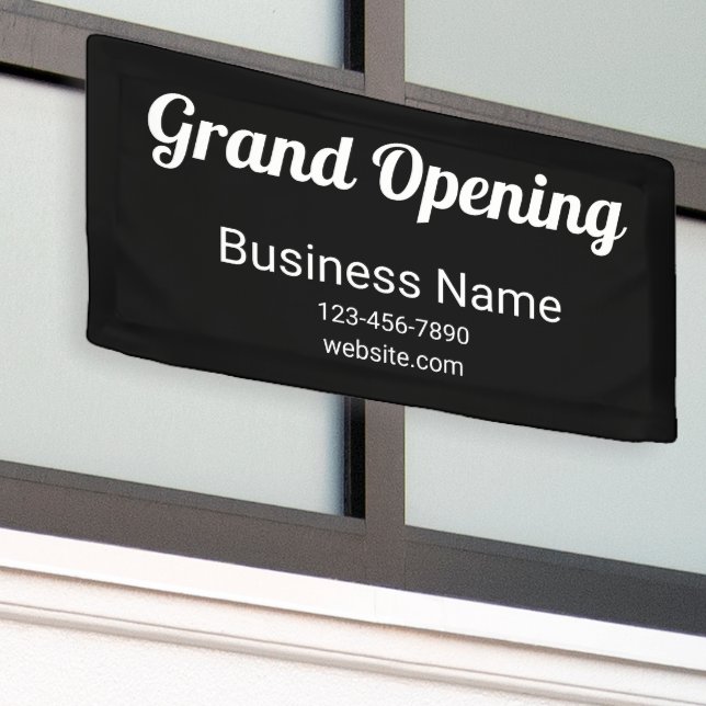 Grand Opening Script Business Name Phone No. Black Banner (Outside Building)