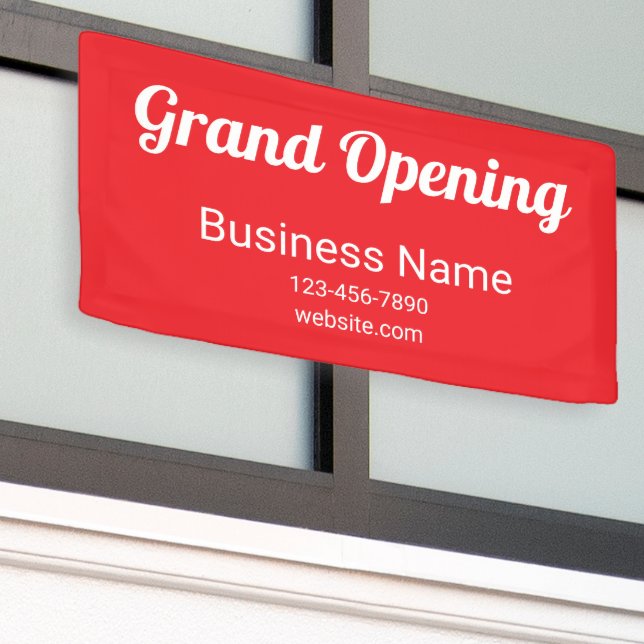 Grand Opening Script Business Name Phone No. Red Banner (Outside Building)