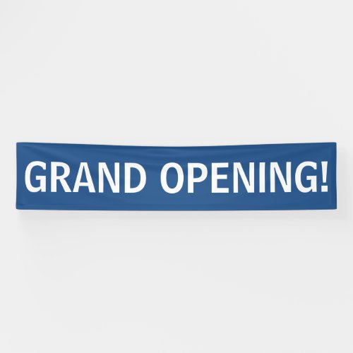Grand opening simple blue white banner sign