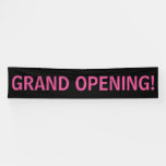 Grand Opening Simple Pink Black Banner Sign at Zazzle