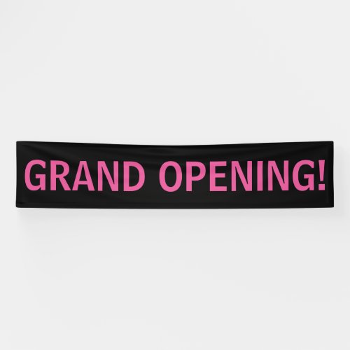 Grand opening simple pink black banner sign