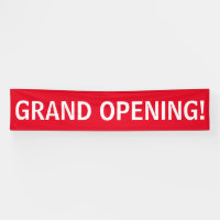 Grand opening simple red white banner sign