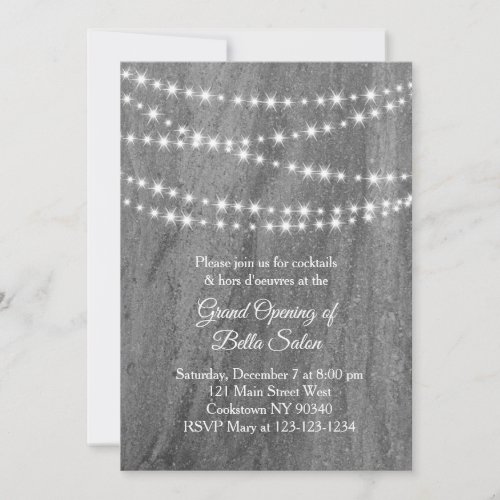 Grand Opening Twinkle Lights granite Invitation