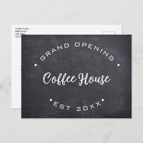 Grand Opening Your Coffee House Qr code Custom Postcard