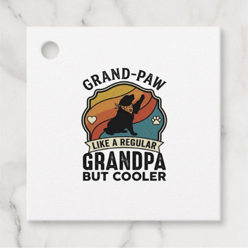 Grand Paw Grandpa Dog Retro Sunset Bandana_1 Favor Tags