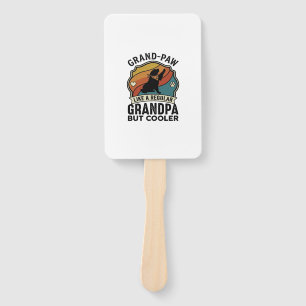 Grand Paw Grandpa Dog Retro Sunset Bandana_1 Hand Fan