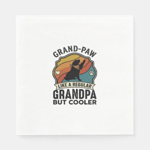 Grand Paw Grandpa Dog Retro Sunset Bandana_1 Napkins