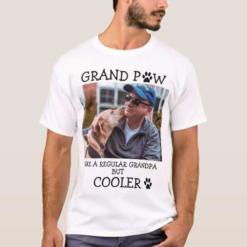 Grand Paw Regular Grandpa But Cooler Custom Photo T_Shirt