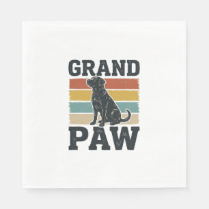 Grand Paw Vintage Dog Grandpa Shirt Design_1 Napkins