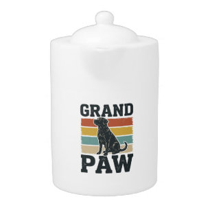 Grand Paw Vintage Dog Grandpa Shirt Design_1 Teapot