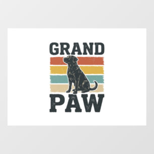 Grand Paw Vintage Dog Grandpa Shirt Design_1 Window Cling