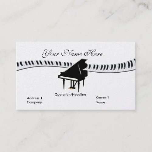 Grand Piano and Keyboard Business Card