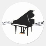 Grand Piano And Keyboard Classic Round Sticker at Zazzle