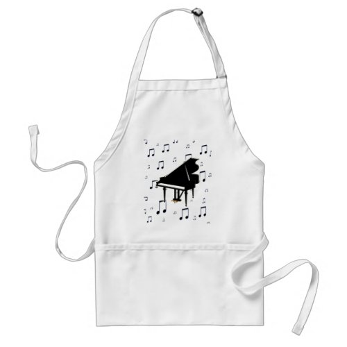 Grand Piano and Music Notes Adult Apron
