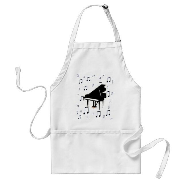 Grand Piano and Music Notes Adult Apron (Front)