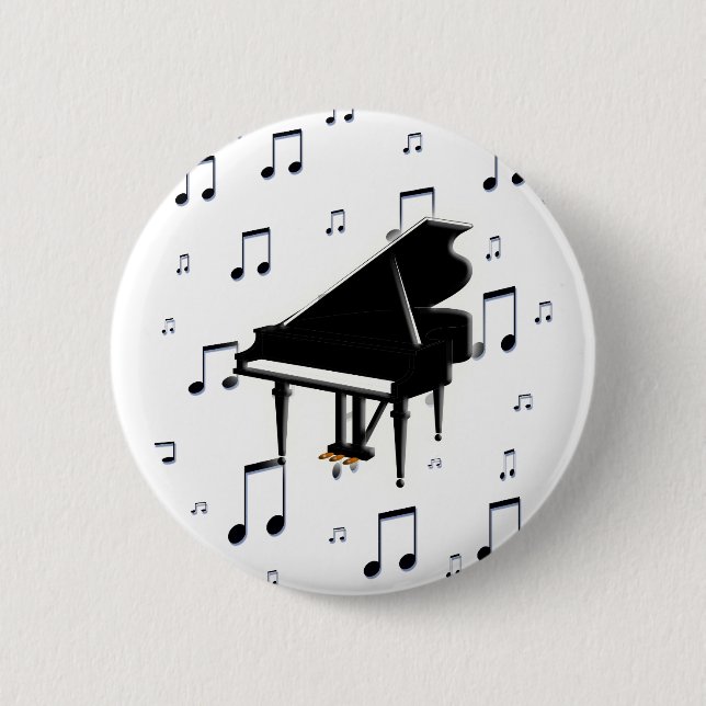 Grand Piano and Music Notes Button (Front)