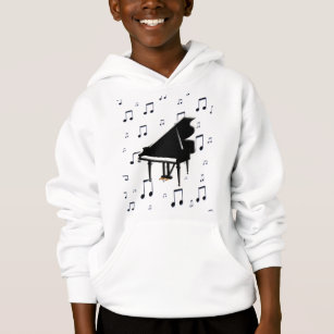Grand Piano and Music Notes Hoodie