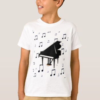 Grand Piano And Music Notes T-shirt by dreamlyn at Zazzle