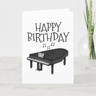 Grand Piano Birthday Card Pianist Musician
