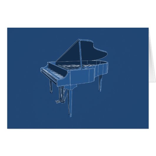 Grand Piano: Blueprint Painting: (Front Horizontal)