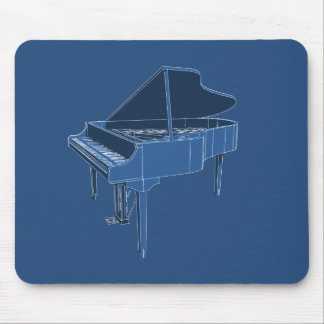 Grand Piano: Blueprint Painting: Custom Mousepad