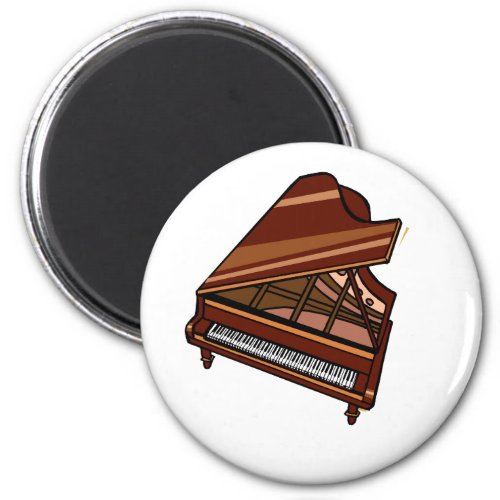 Grand Piano Brown Birds Eye View Magnet