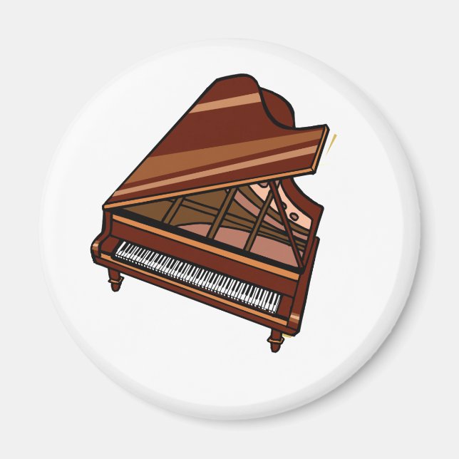 Grand Piano Brown Bird's Eye View Magnet (Front)