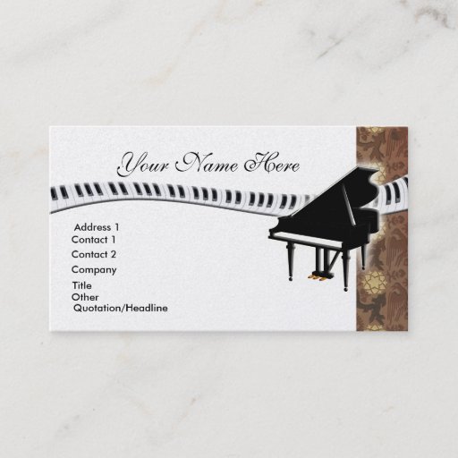 Customizable Grand Piano Business Card