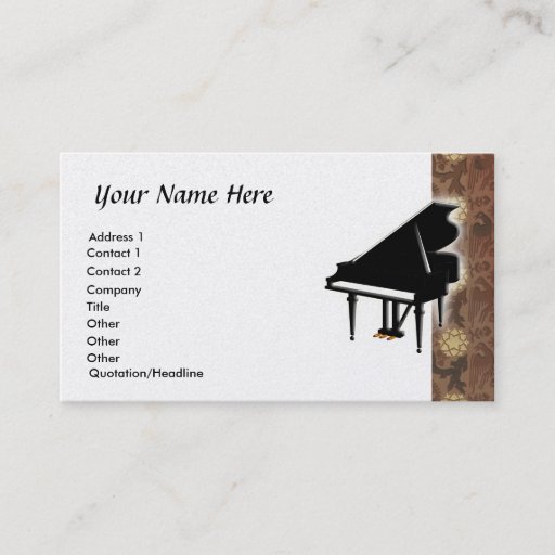 Customizable Grand Piano Business Card
