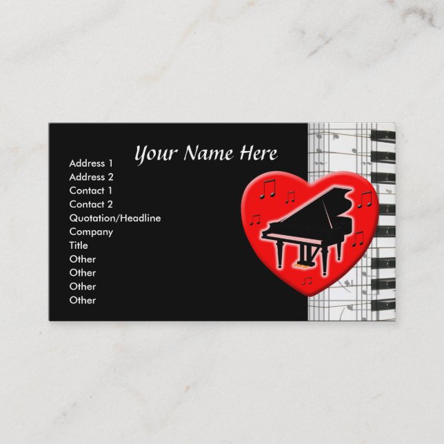 Grand Piano Business Card (Front)