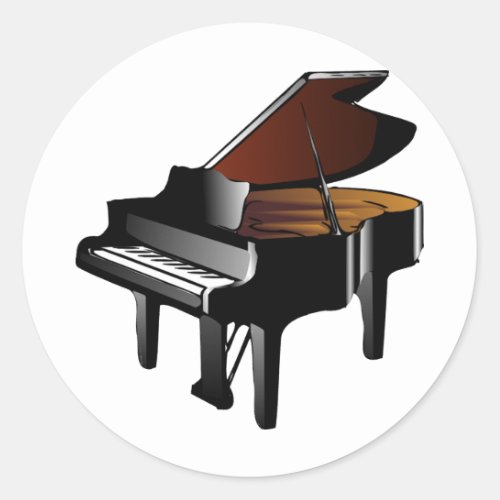 Grand Piano Classic Round Sticker